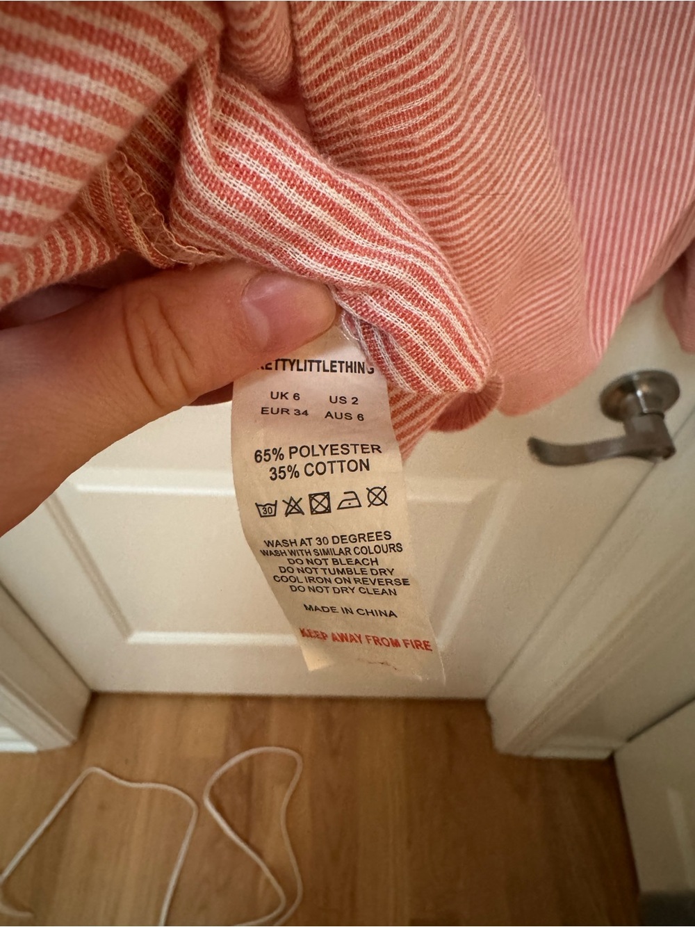 Pretty Little Thing Women’s Oversized Pink Striped Button Down - Picture 6 of 7